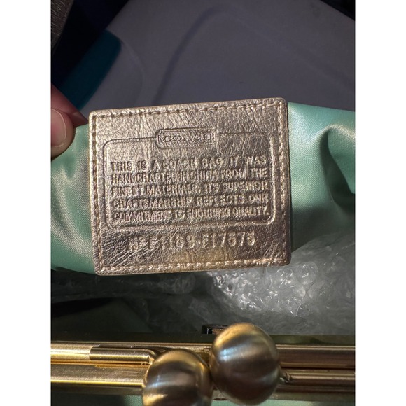 Coach Poppy Kisslock Metallic Gold Tote Graffiti Print - Picture 5 of 10